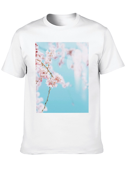 Cherry Blossom Print Black T-Shirt