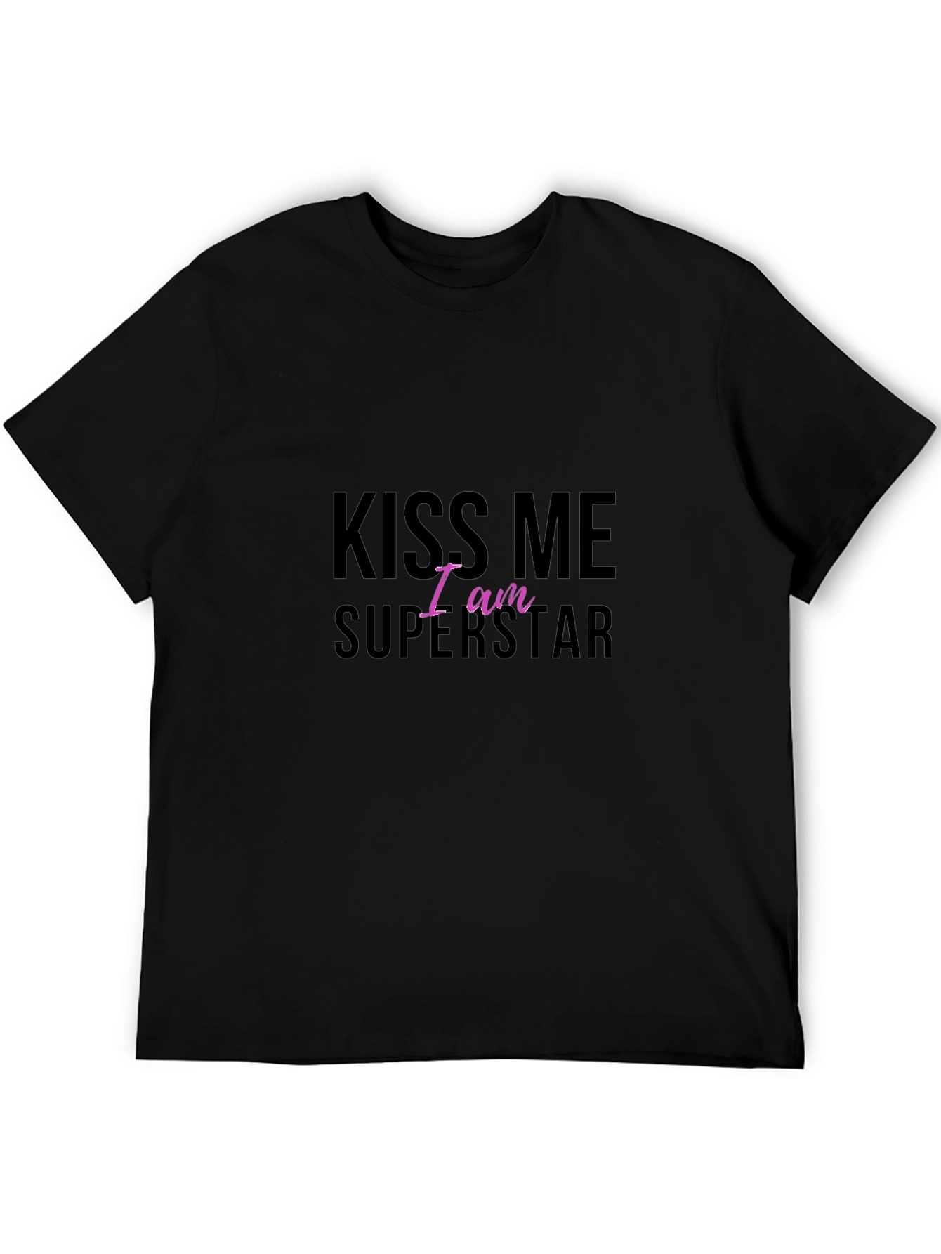 Kiss Me I am Superstar Black T-Shirt