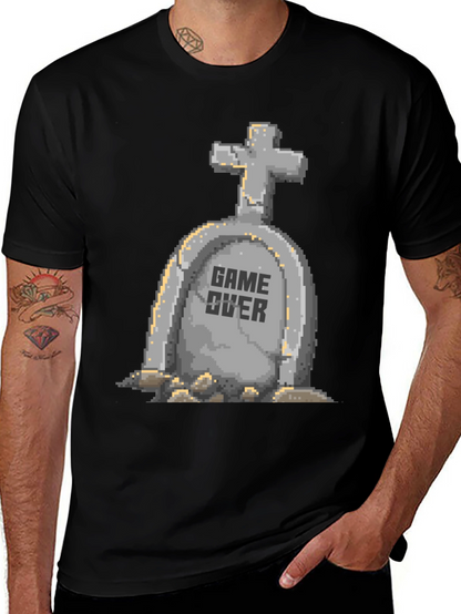 Game Over Tombstone Pixel Art T-Shirt