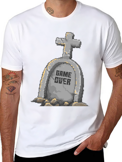 Game Over Tombstone Pixel Art T-Shirt