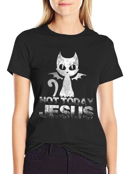 Not Today Jesus Cat Bat T-Shirt