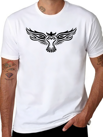 Mens Black Owl Graphic Tee - Stylish & Unique!