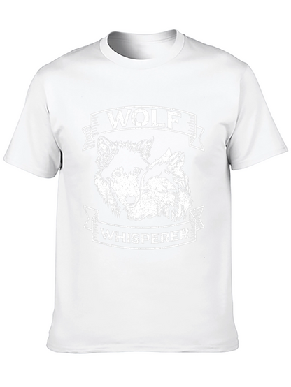 Wolf Whisperer Graphic Tee - Black Cotton T-Shirt
