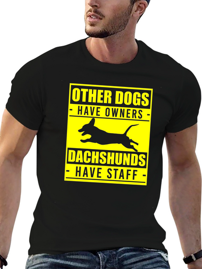 Dachshund Staff Black T-Shirt