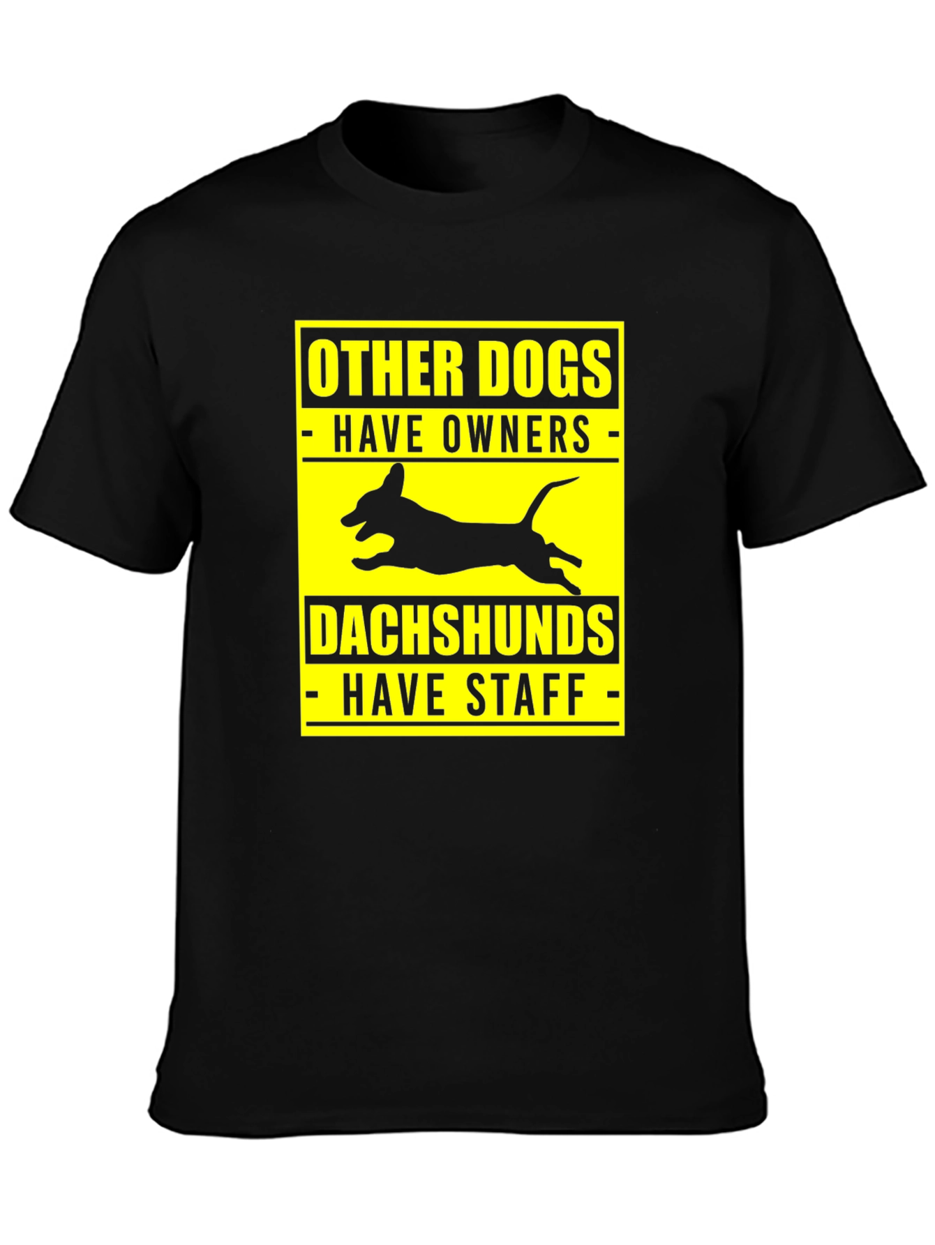 Dachshund Staff Black T-Shirt
