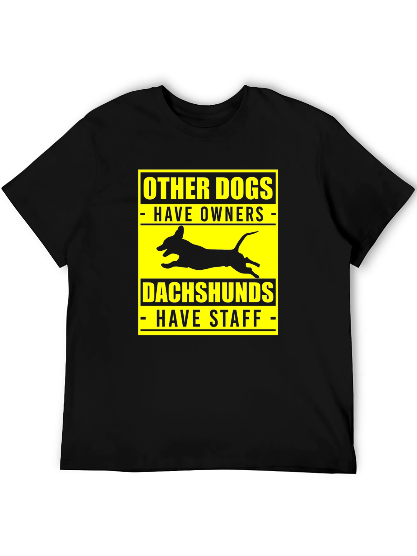 Dachshund Staff Black T-Shirt