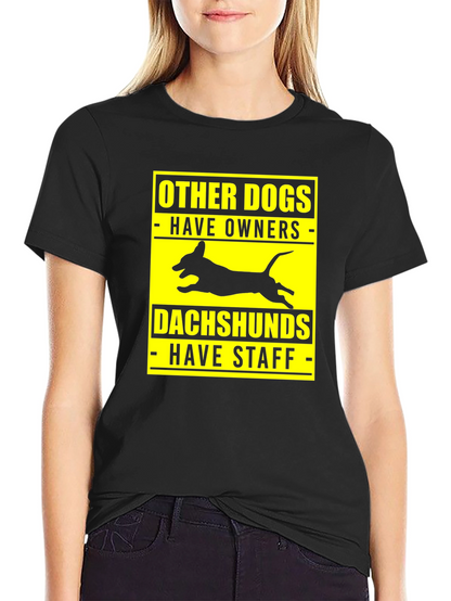 Dachshund Staff Black T-Shirt