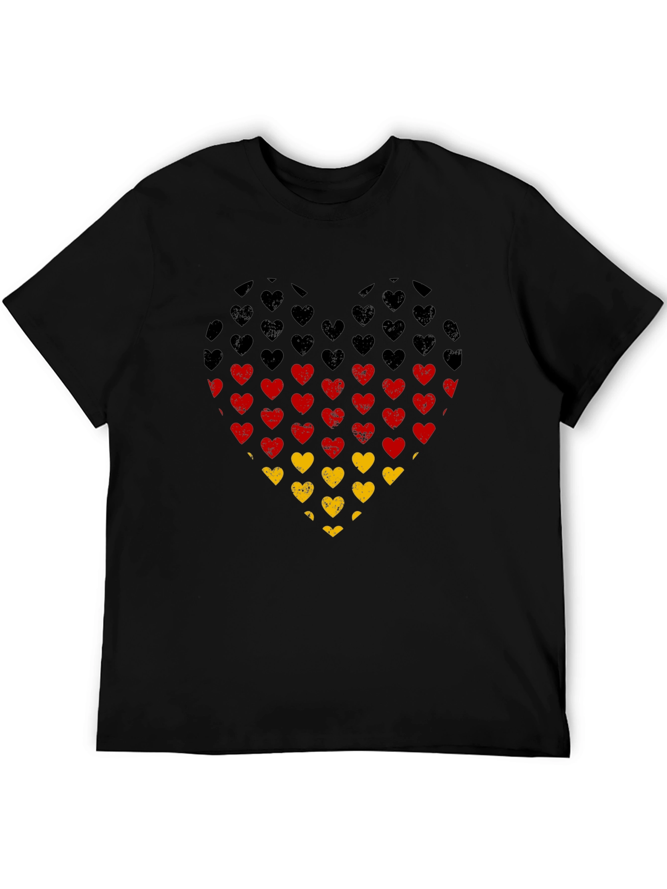 German Flag Heart T-Shirt - Black