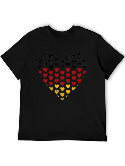 German Flag Heart T-Shirt - Black