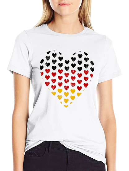 German Flag Heart T-Shirt - Black