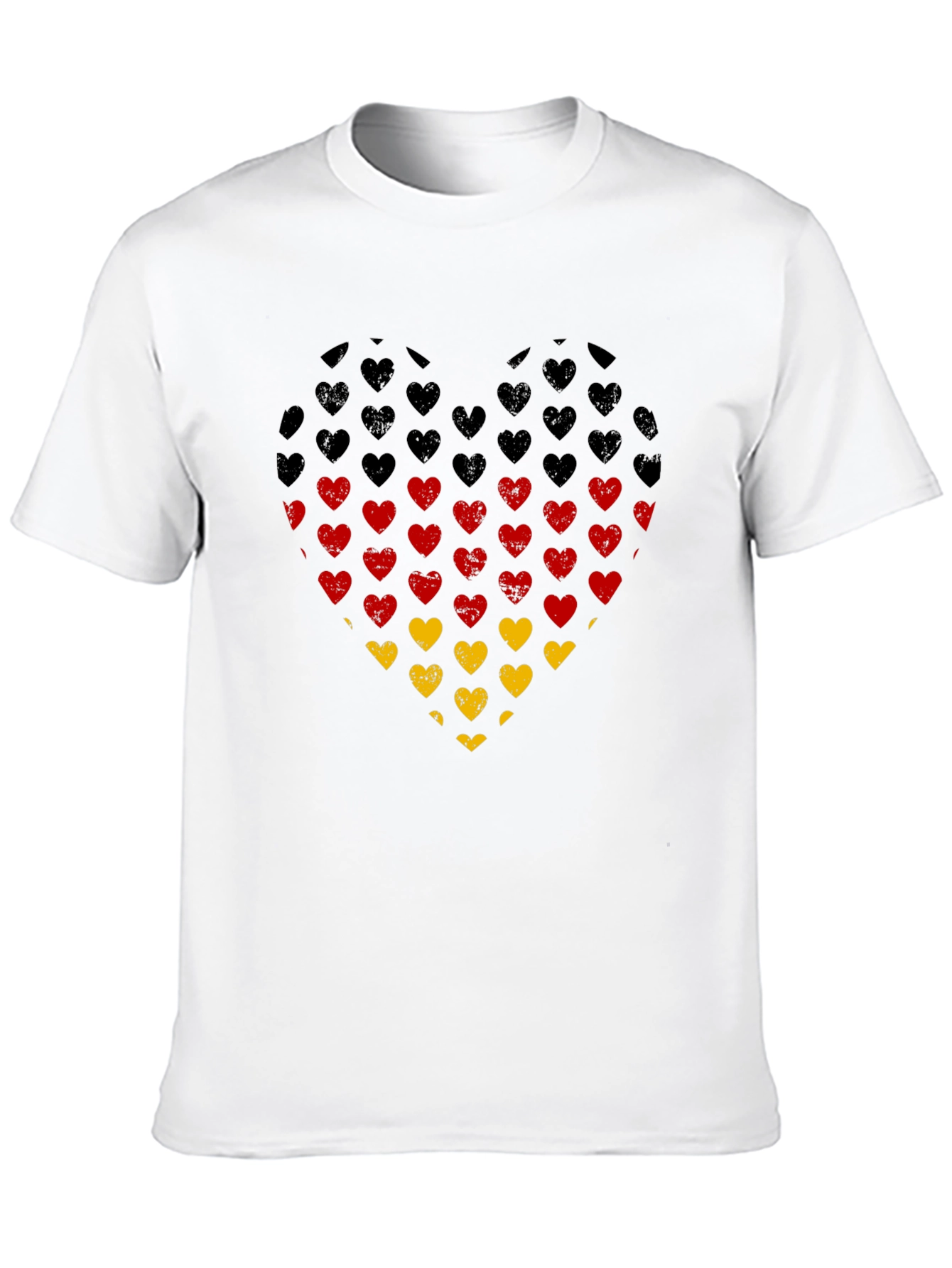German Flag Heart T-Shirt - Black