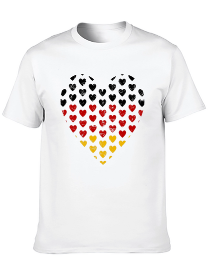 German Flag Heart T-Shirt - Black