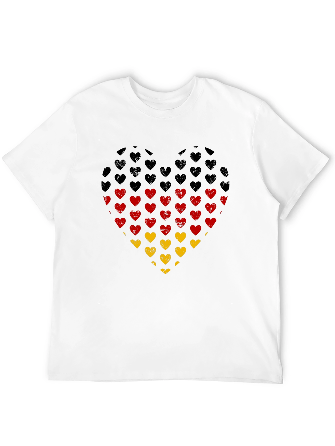 German Flag Heart T-Shirt - Black