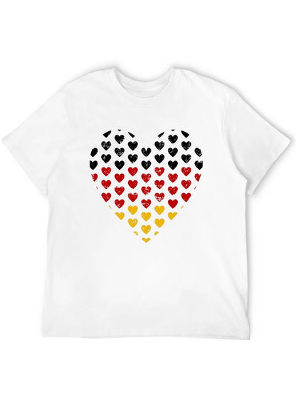 German Flag Heart T-Shirt - Black