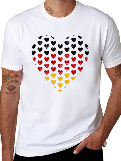 German Flag Heart T-Shirt - Black