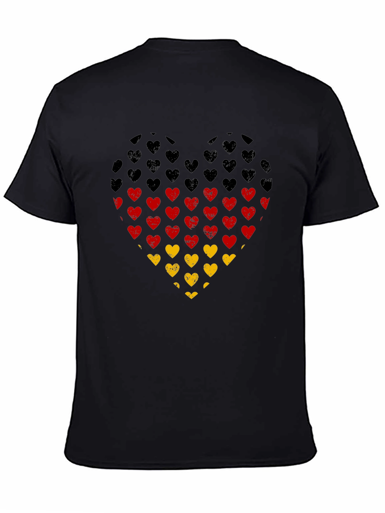 German Flag Heart T-Shirt - Black