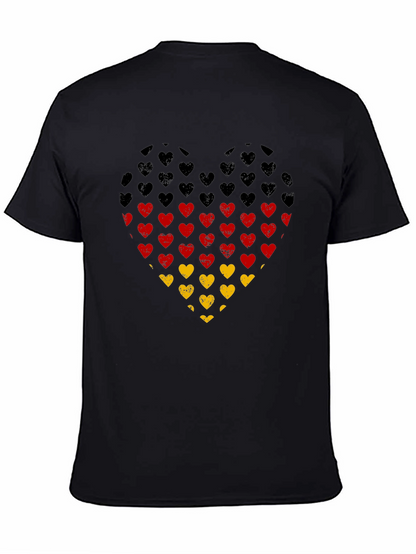 German Flag Heart T-Shirt - Black