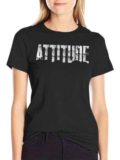 Attitude Graphic Print Black T-Shirt