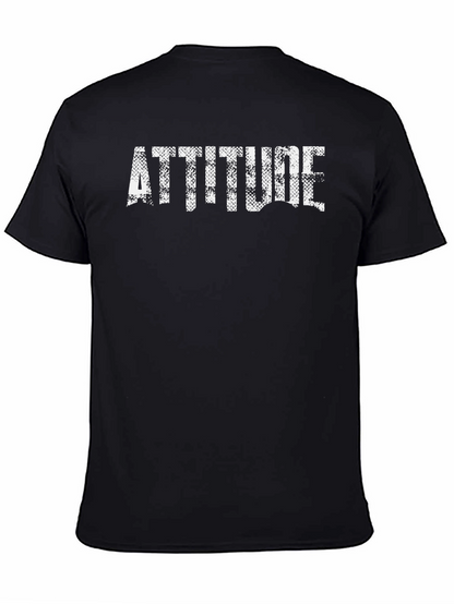 Attitude Graphic Print Black T-Shirt