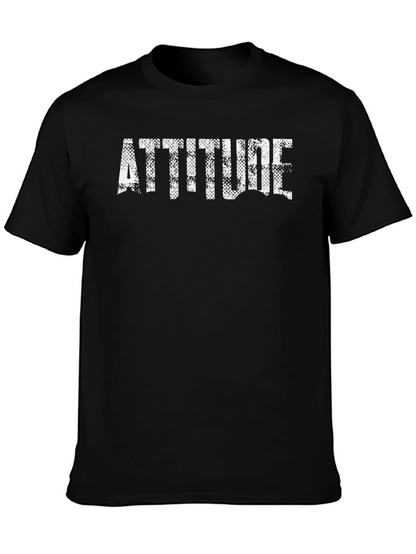 Attitude Graphic Print Black T-Shirt