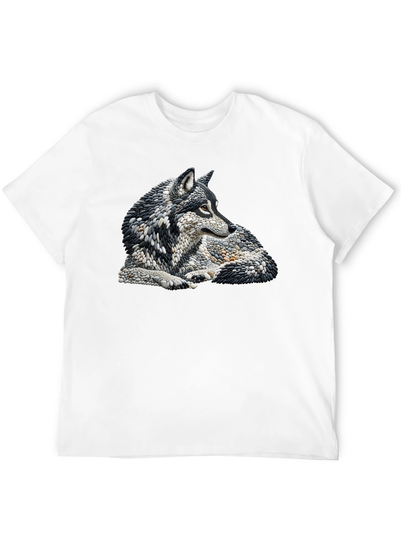 Wolf Art Graphic Print Black T-Shirt