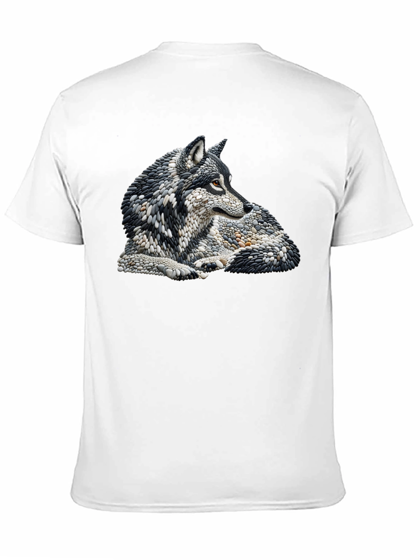 Wolf Art Graphic Print Black T-Shirt