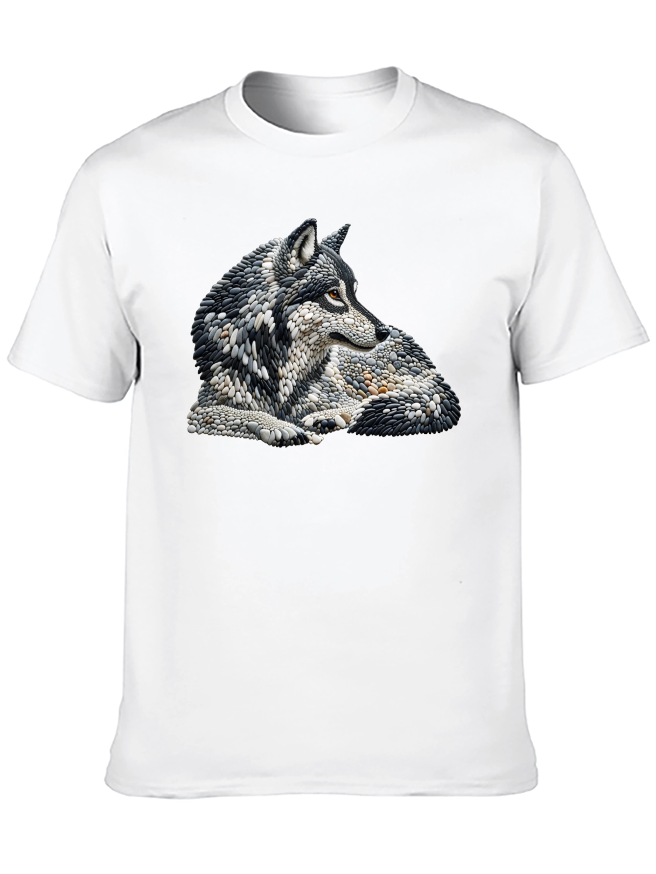 Wolf Art Graphic Print Black T-Shirt