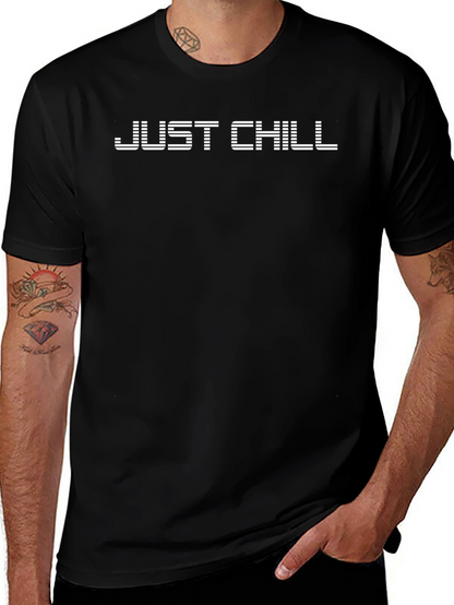 Just Chill Graphic Print Black T-Shirt
