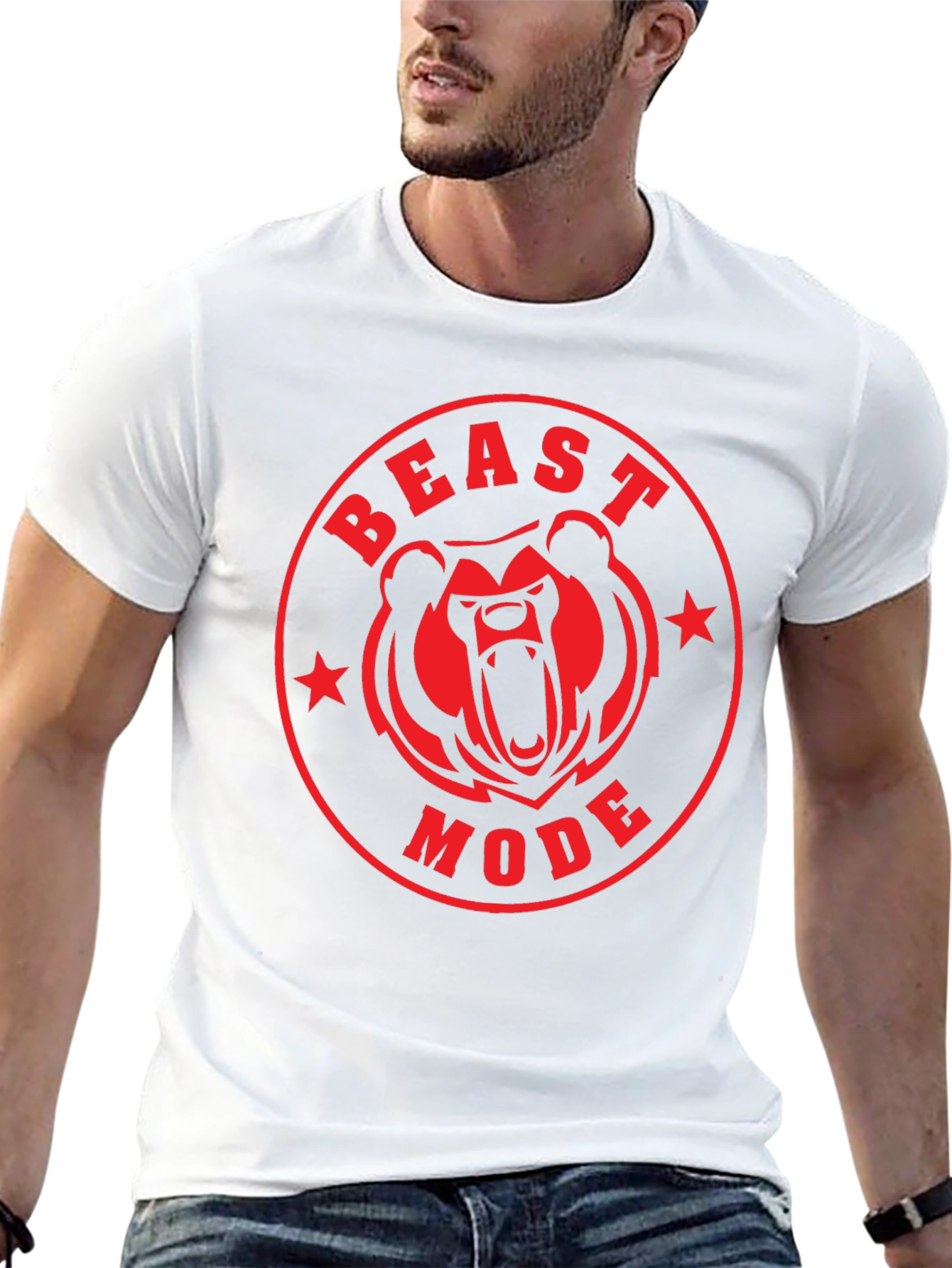 Beast Mode Bear Graphic T-Shirt