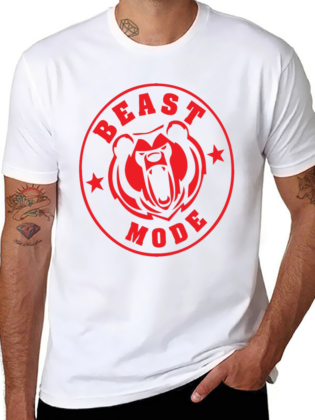 Beast Mode Bear Graphic T-Shirt
