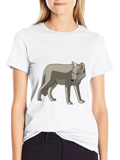 Cool Gray Wolf Graphic Black T-Shirt