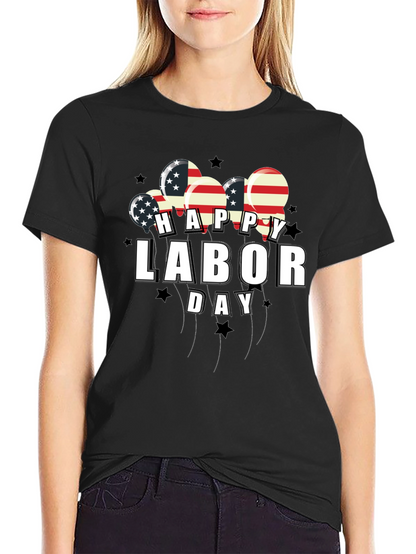 Happy Labor Day American Flag Balloons Graphic Tee