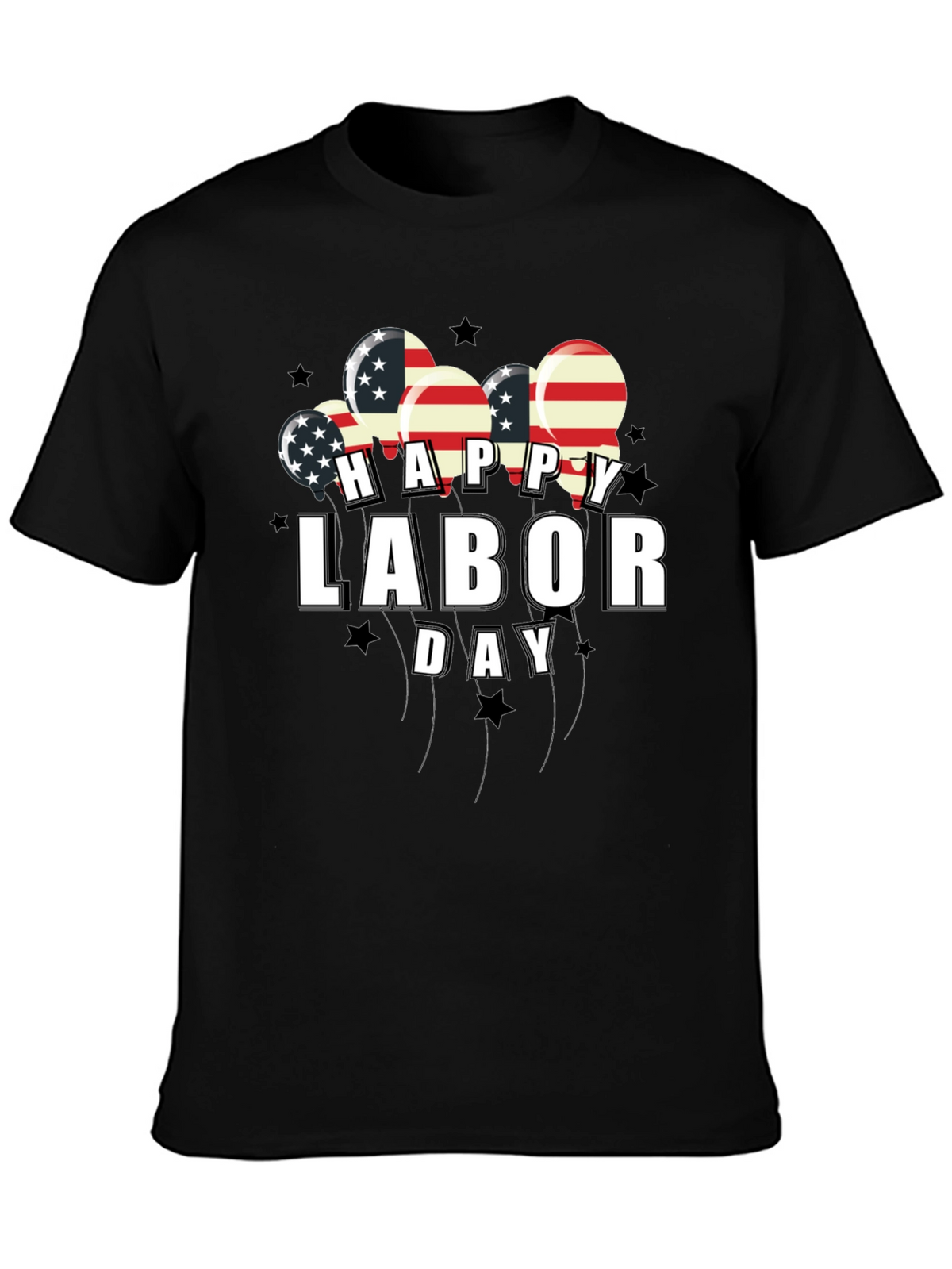 Happy Labor Day American Flag Balloons Graphic Tee