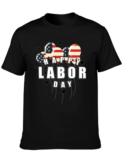 Happy Labor Day American Flag Balloons Graphic Tee