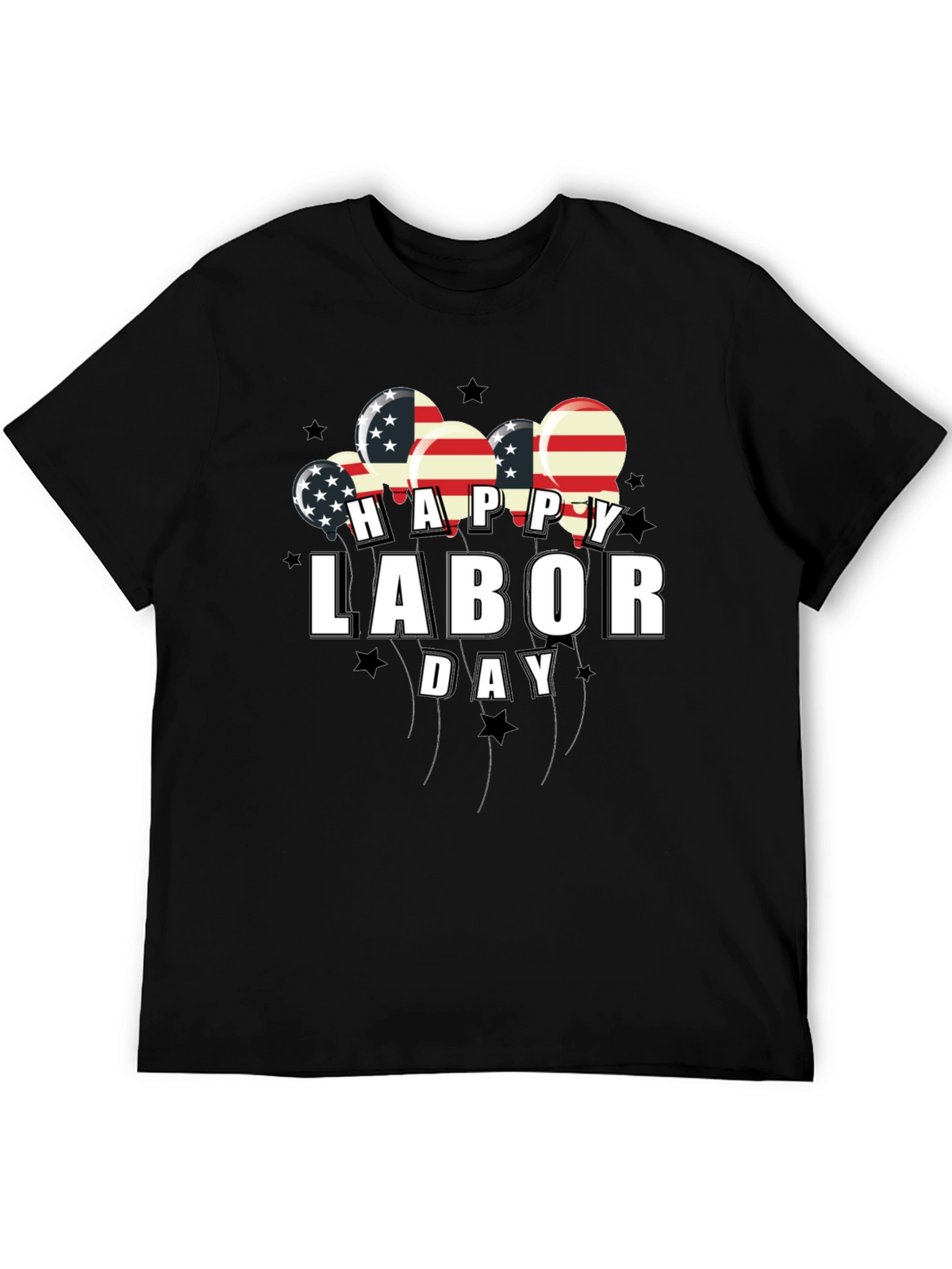 Happy Labor Day American Flag Balloons Graphic Tee