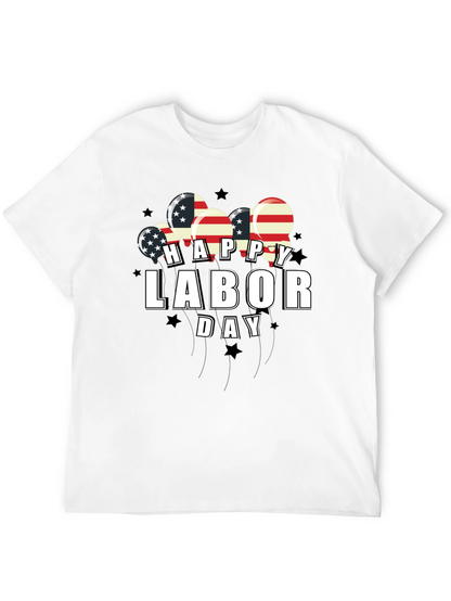 Happy Labor Day American Flag Balloons Graphic Tee