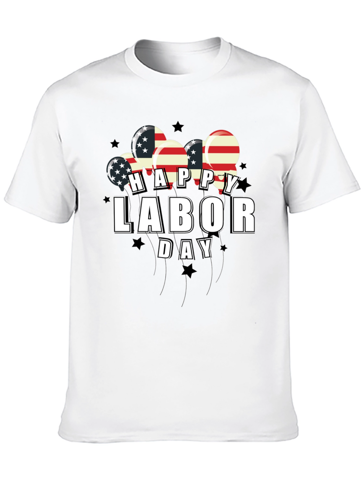 Happy Labor Day American Flag Balloons Graphic Tee
