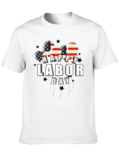 Happy Labor Day American Flag Balloons Graphic Tee