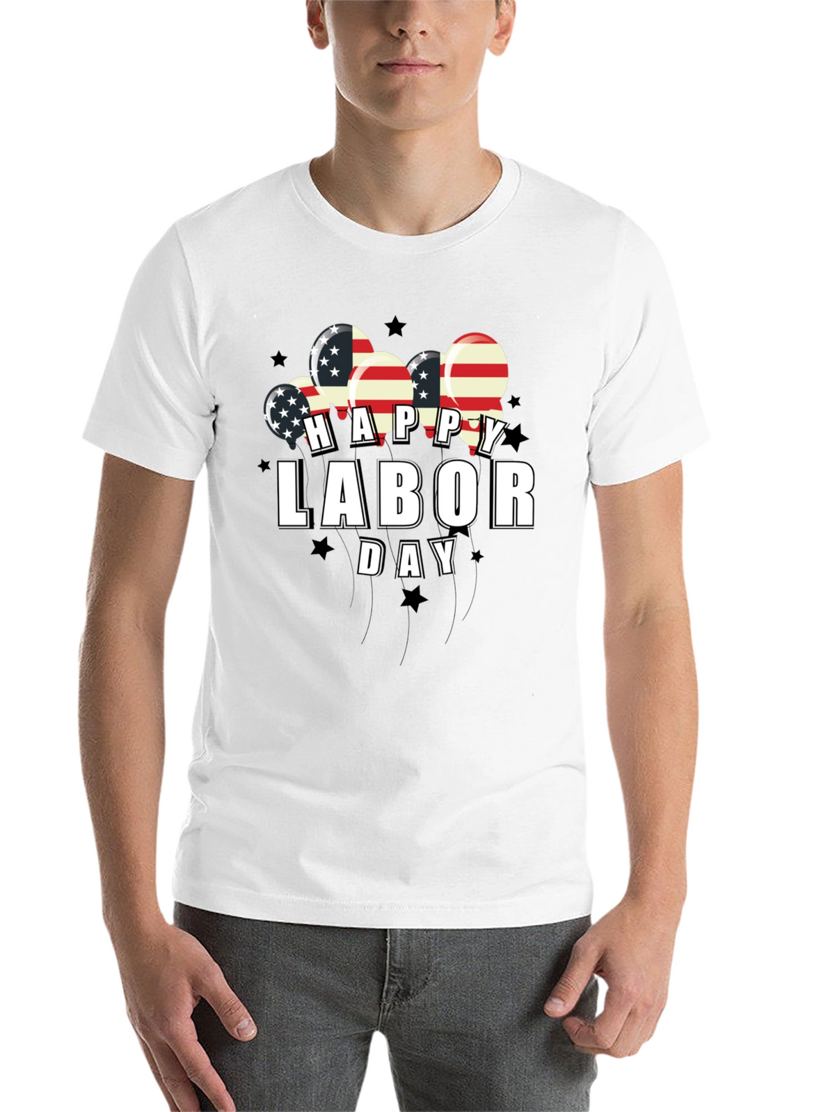 Happy Labor Day American Flag Balloons Graphic Tee