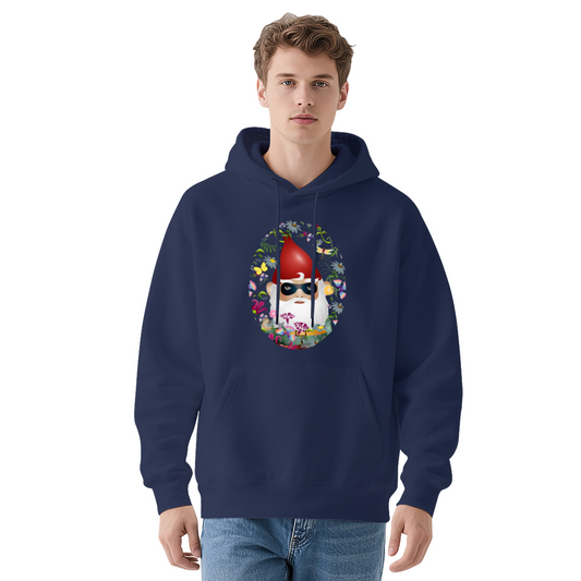 Cool Garden Gnome Sunglasses Floral Oval Graphic Hoodie