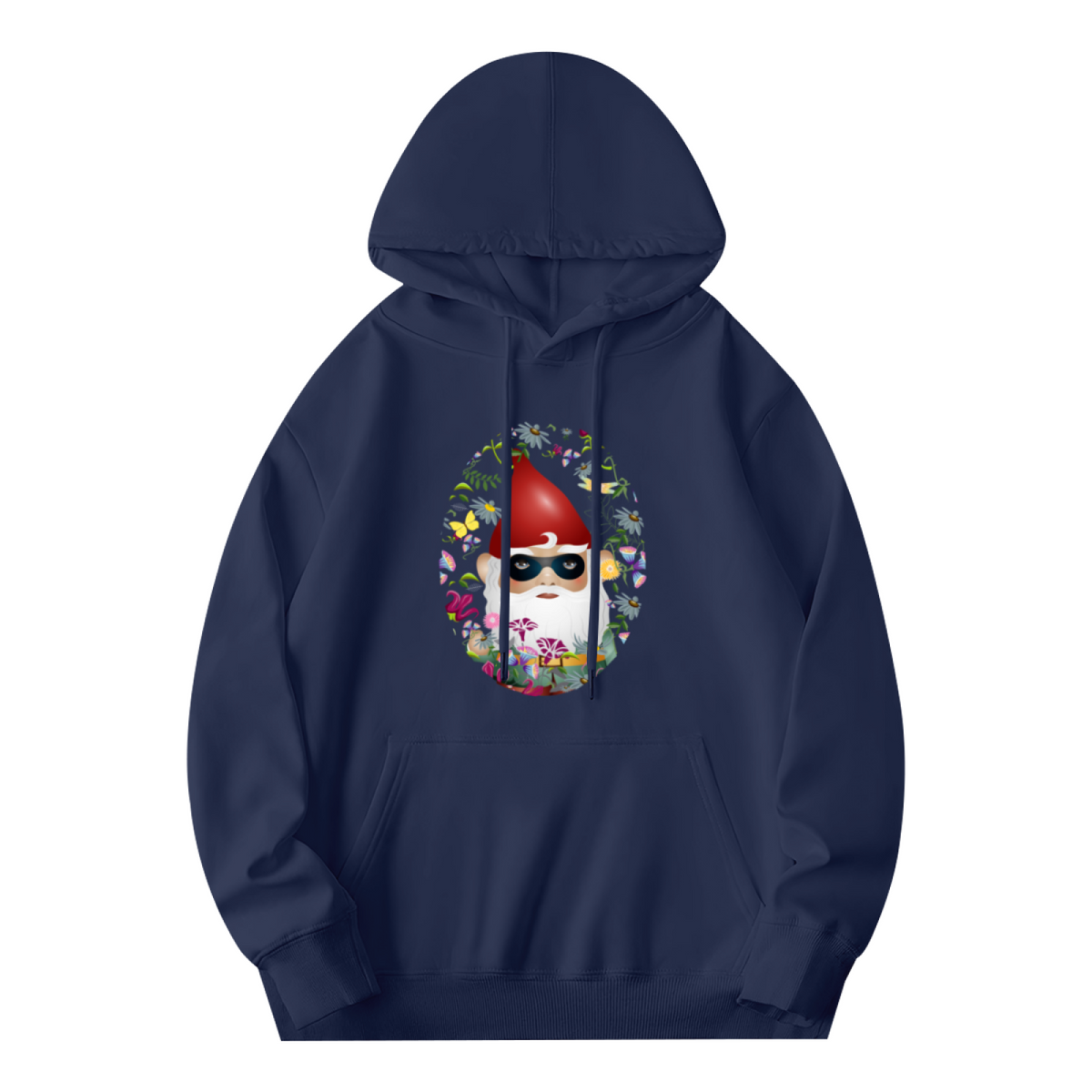 Cool Garden Gnome Sunglasses Floral Oval Graphic Hoodie