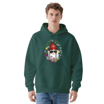 Cool Garden Gnome Sunglasses Floral Oval Graphic Hoodie