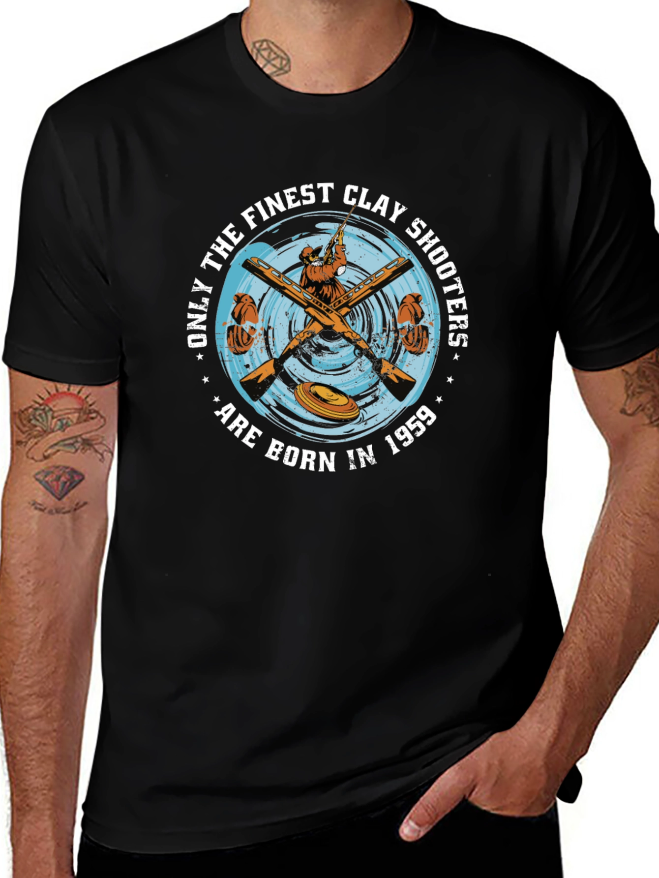 Finest Clay Shooters Born 1959 Black T-Shirt