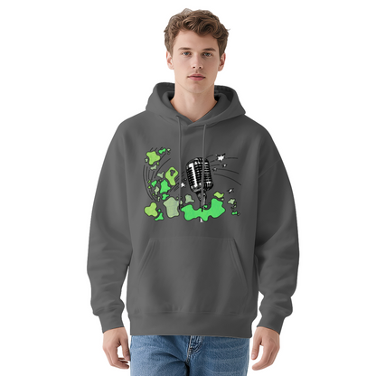 Retro Microphone Green Splatter Hoodie