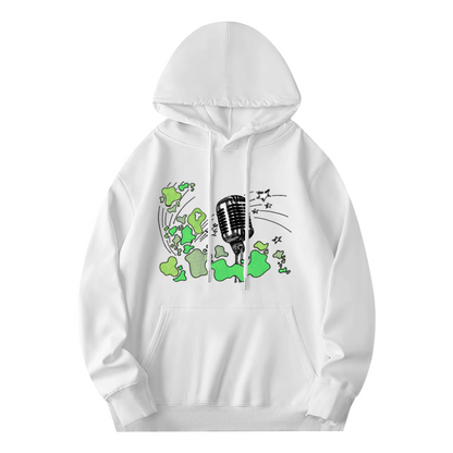 Retro Microphone Green Splatter Hoodie