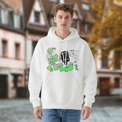 Retro Microphone Green Splatter Hoodie