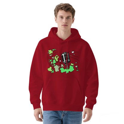 Retro Microphone Green Splatter Hoodie