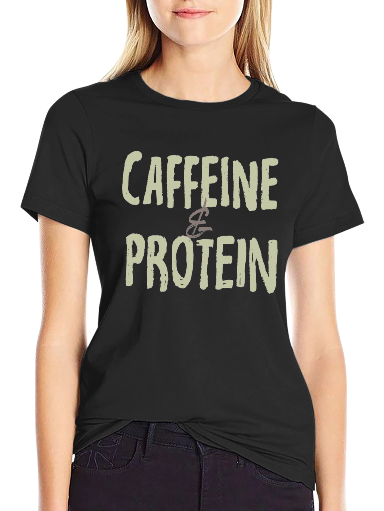 Caffeine & Protein Graphic Tee - Black