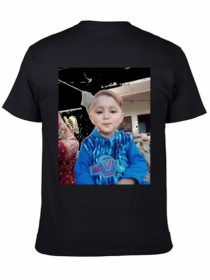 Custom Black T-Shirt with Unique Kids Photo
