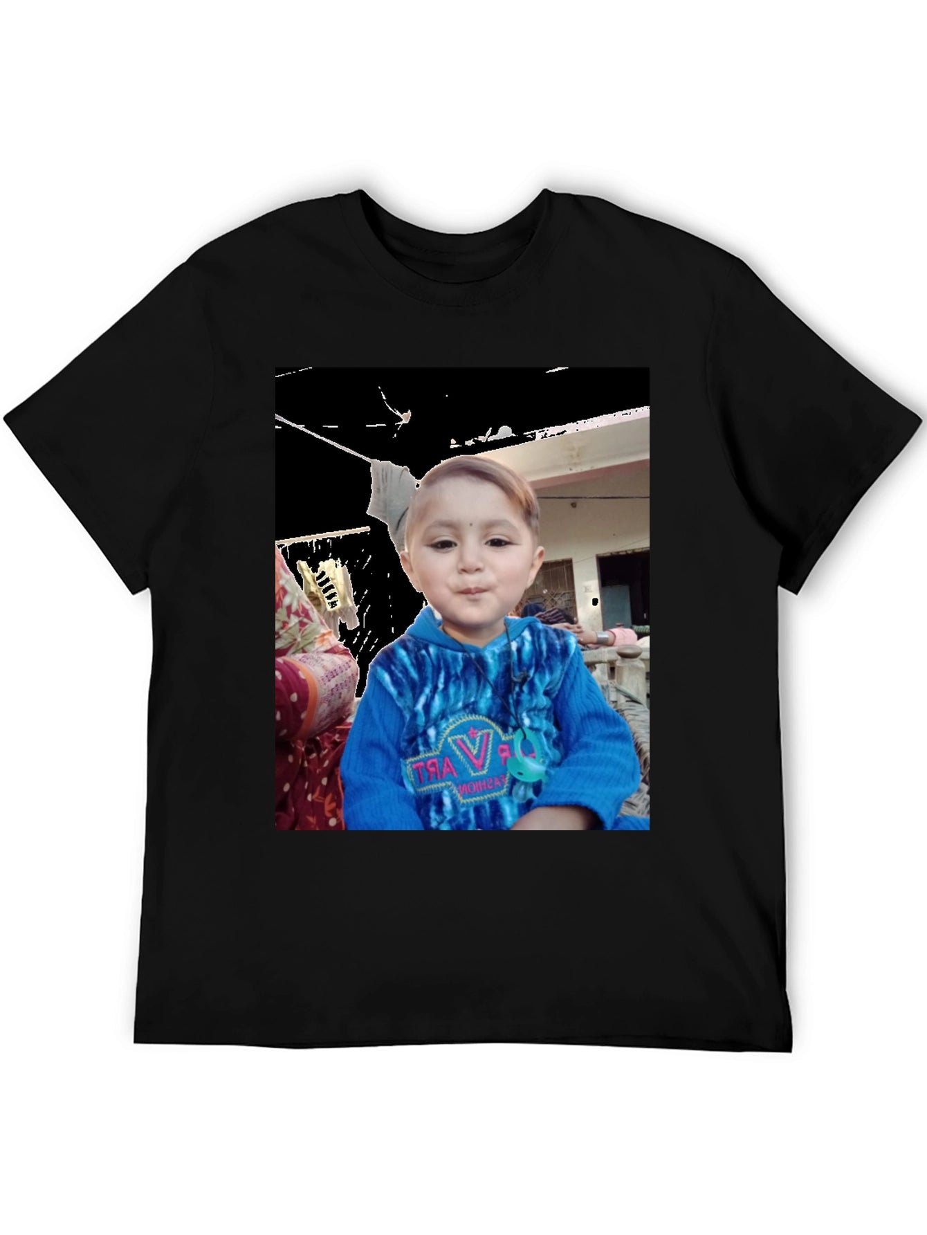 Custom Black T-Shirt with Unique Kids Photo
